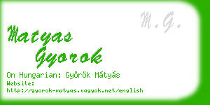 matyas gyorok business card